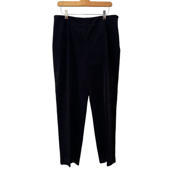 Talbots Classic High Waisted Slim Straight Leg Velvet Pants Black 10 - Picture 1 of 5